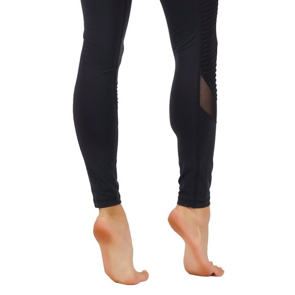 Dry-Fit Cut Out Mesh Panels Workout Leggings 300 - Picture 3 of 4